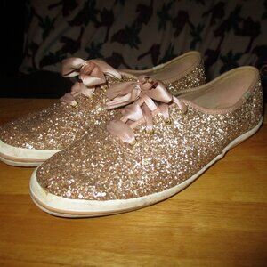 Kate Spade and Keds size 9 Rose Gold Pink sparkly sneaker
